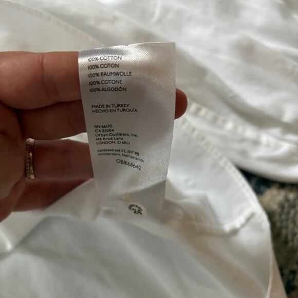 Anthropologie Maeve Poplin Double Tie White Long Sleeve Blouse - Picture 8 of 8